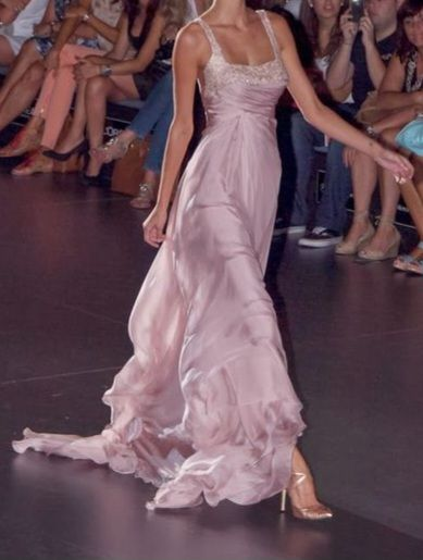 Classy Pink Chiffon Beaded Party Dress,Long Prom Evening Dress - VelvetHem