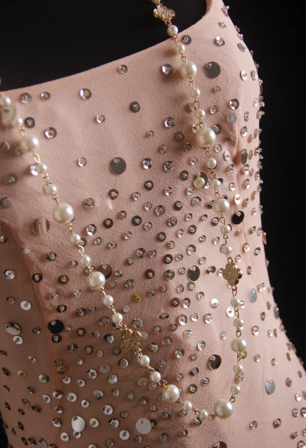 Sparkly Spaghetti Straps Pink Sequin Mermaid Long Party Dress Formal Birthday Prom Dress Evening Dress - View 4 | VelvetHem