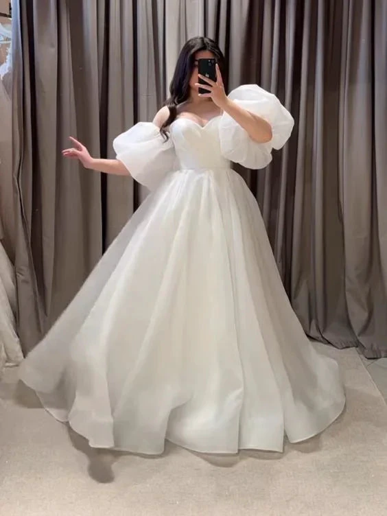 White Evening Gown Elegant Dress Wedding Dresses Y5573 by simplepromdress