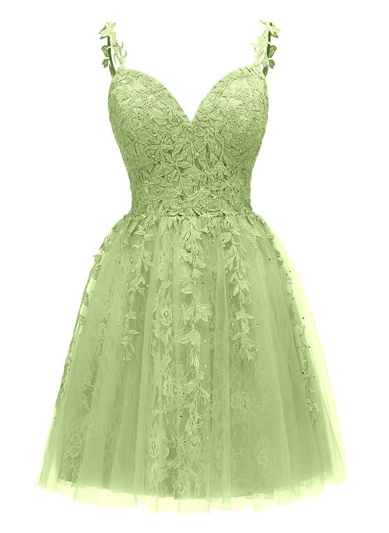 Backless Short Cocktail Dress with Appliques Spaghetti Straps Homecoming Dress Y2418