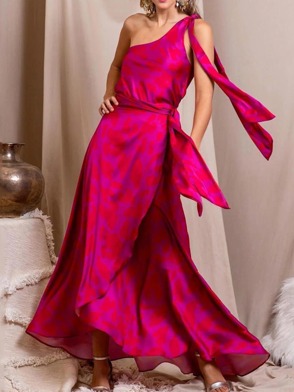 Fashion Elegant Sleeveless Solid Color Gown Dress