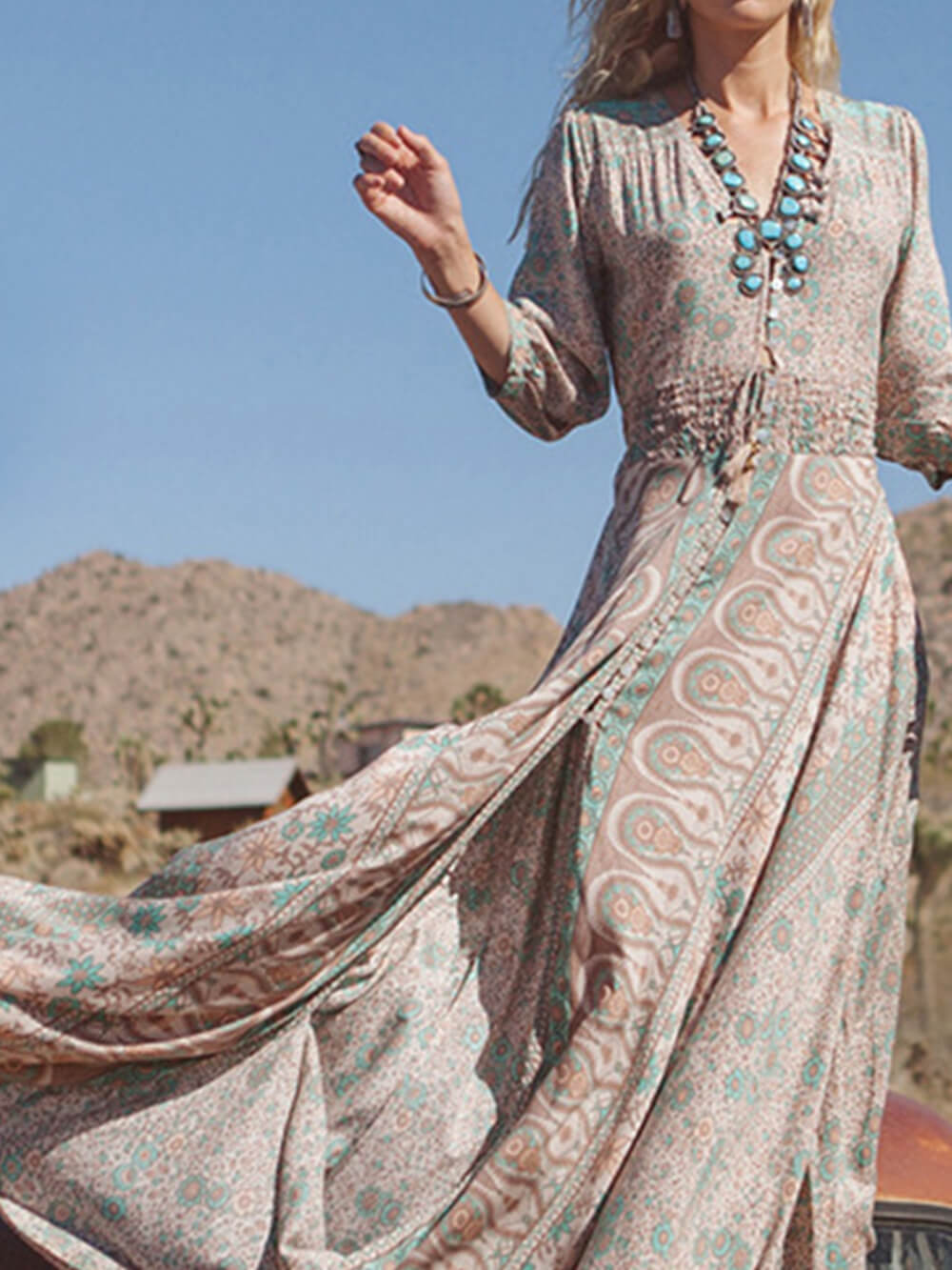 V Neck Chiffon Sexy Maxi Dress