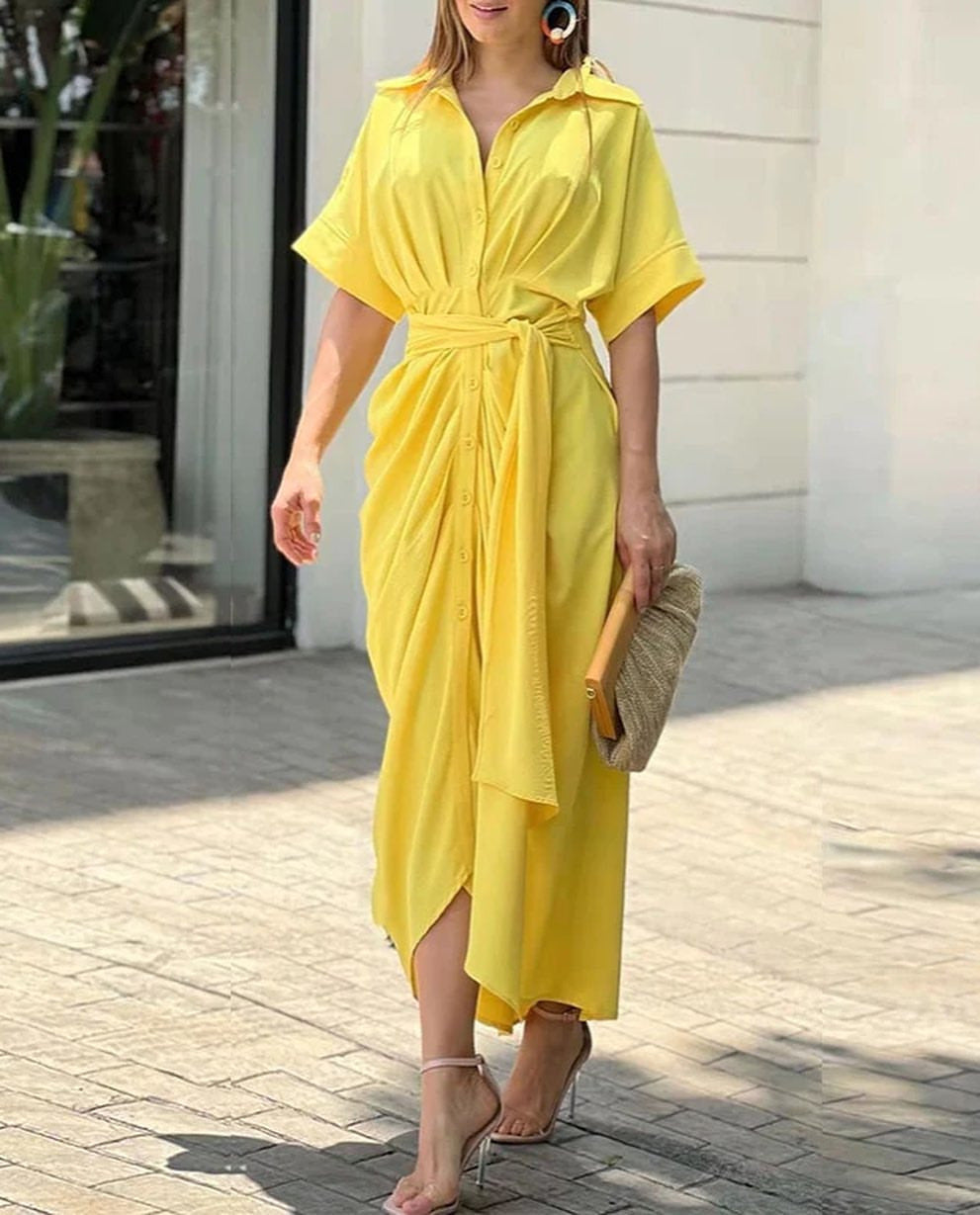Summer Babe Midi Dress Yellow