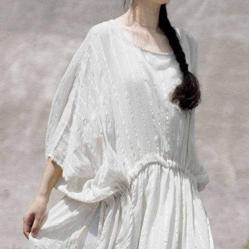 Pink Baggy Summer Cotton Dresses For Women