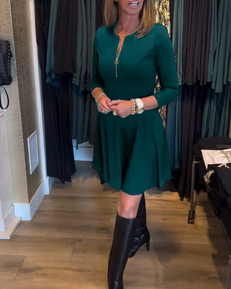 Paty Effortless Zip Dress Elevated Occasion Wear