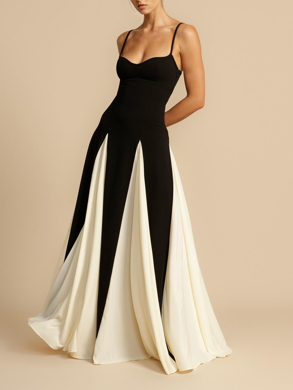 Elegance Panelled Tulle A - line Slip Maxi Dress