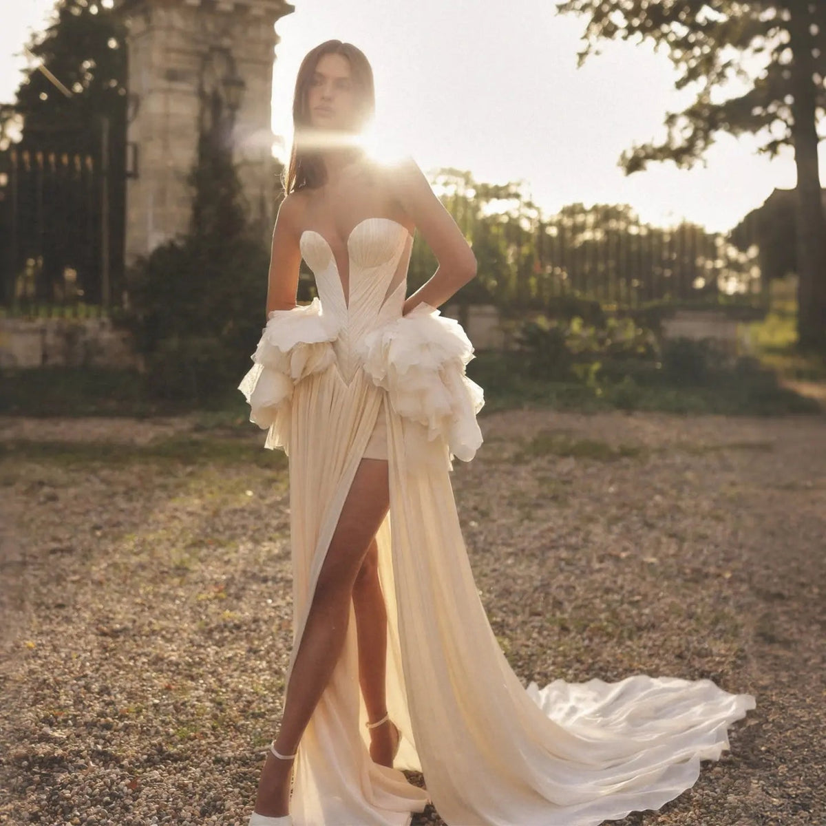Sexy Plunging Strapless Mermaid Wedding Dresses ZP022