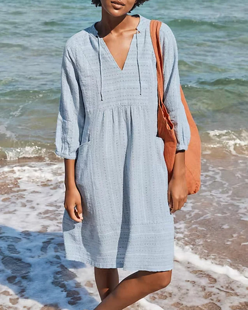 Tania Exclusive Solid Color Pocket Dress Elevated Occasion Wear