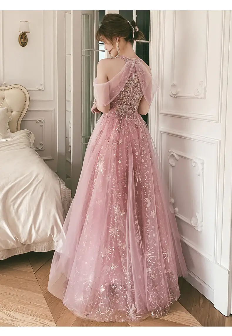 Off Shoulder Sequin Mermaid Evening Gown With High Slit And Ruffle (ZD17169)