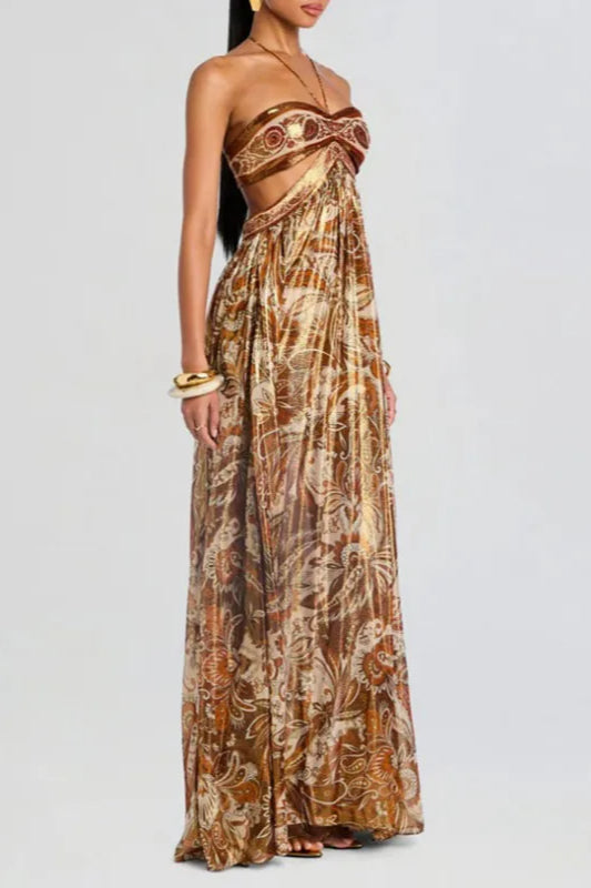 Strapless Lace Up Contemporary Dress for Layered Outfit Styling