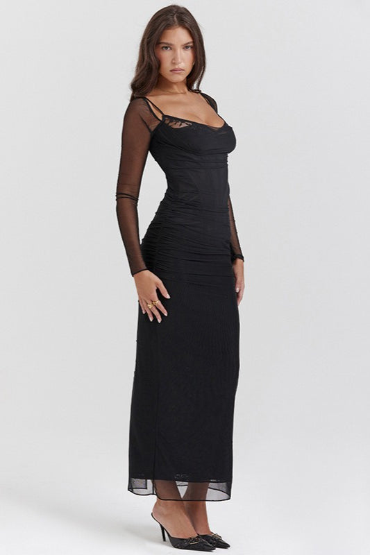 Backless Split Bodycon Maxi Dress - View 7 | VelvetHem