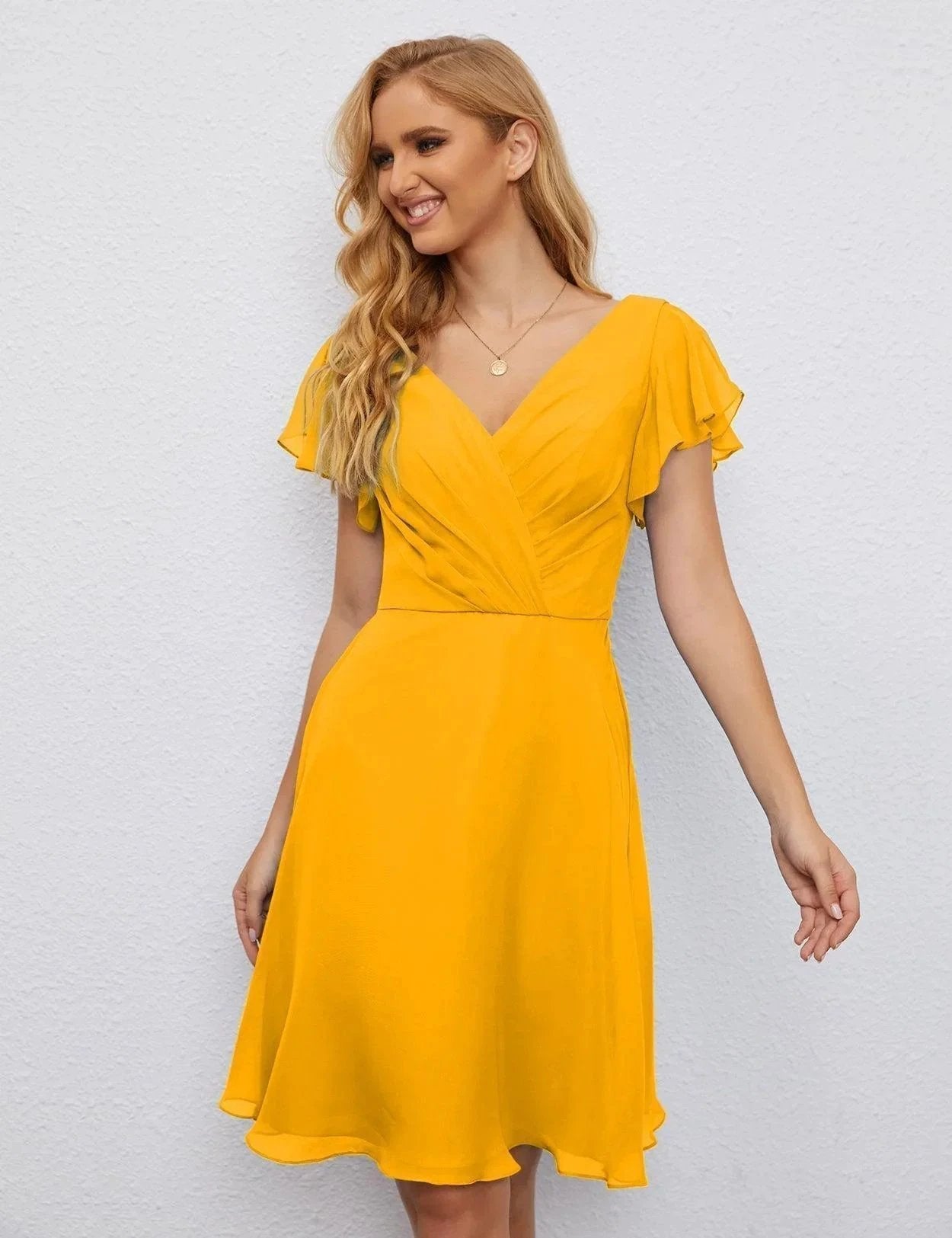 ZapDress U Back Homecoming Dress Formal Prom Dress Knee Length Short Sleeves Cocktail Party Dress 28077 (ZD16953)