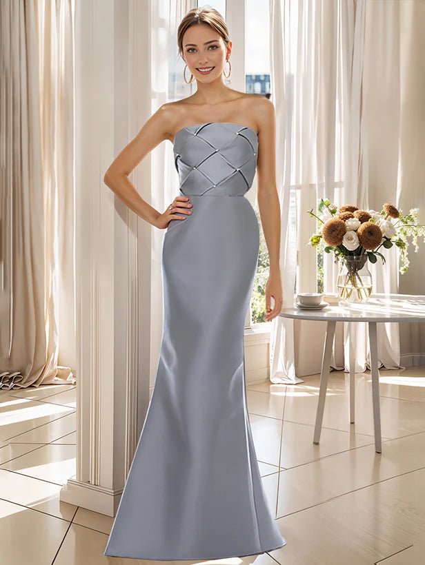 2 Piece Long Trumpet Dress for Mother of the Bride & Groom with Wrap