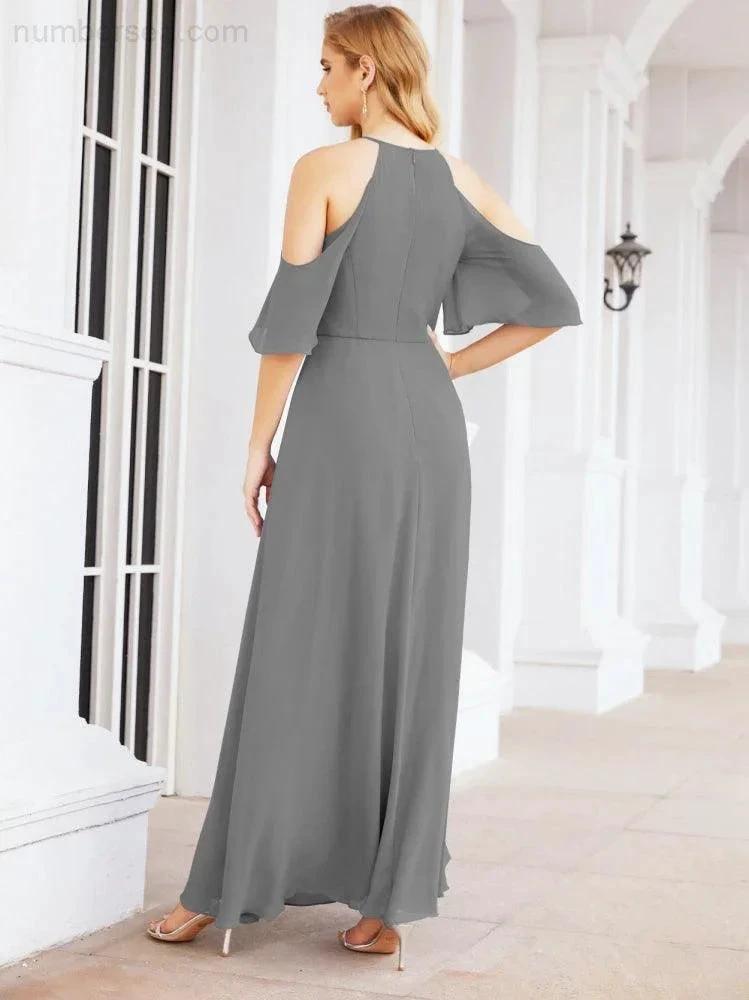 ZapDress Cold Shoulder Bridesmaid Dresses A-Line Long Formal Evening Gowns 28074 (ZD17048)