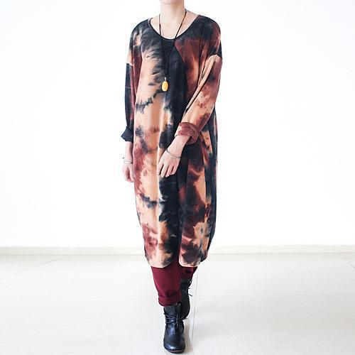 New fall dress plus size maxi dresses cotton woolen gown