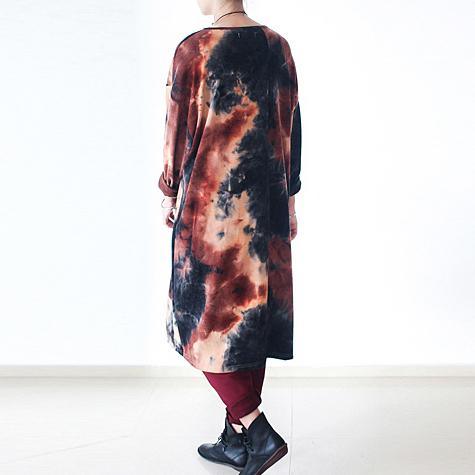 New fall dress plus size maxi dresses cotton woolen gown