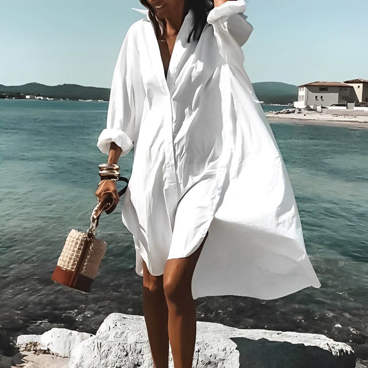 Leslie Boutique White Summer Blouse Dress Collection