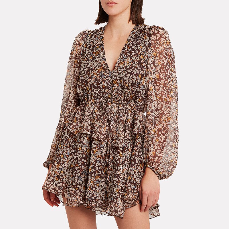 Lace Lantern Chiffon Dress