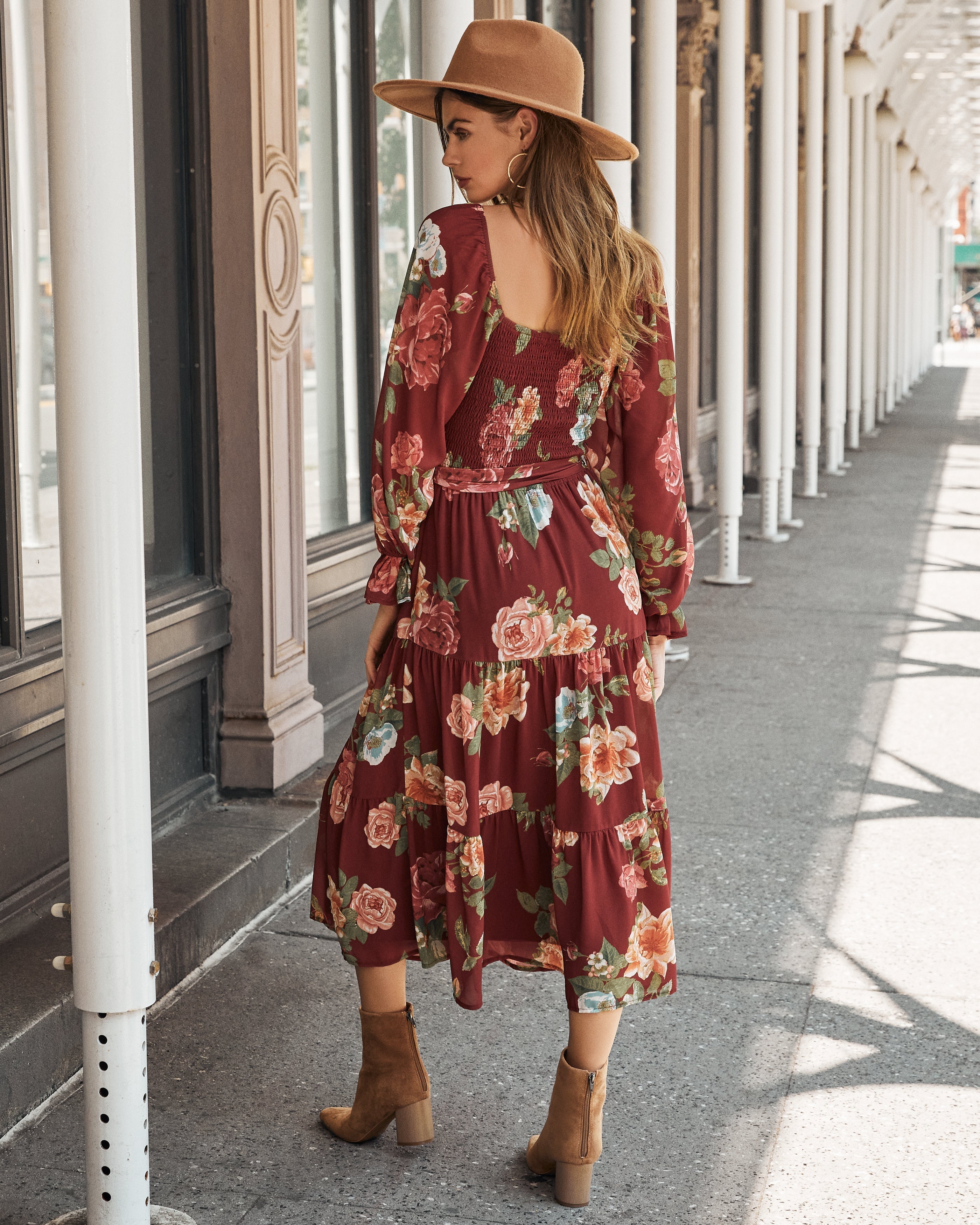 Claudette Floral Smocked Midi Dress FINAL