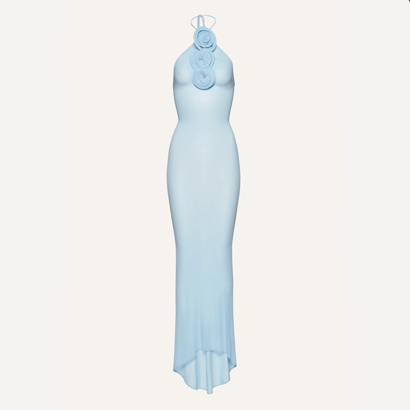 Easy Style Blue Mesh Maxi Dress