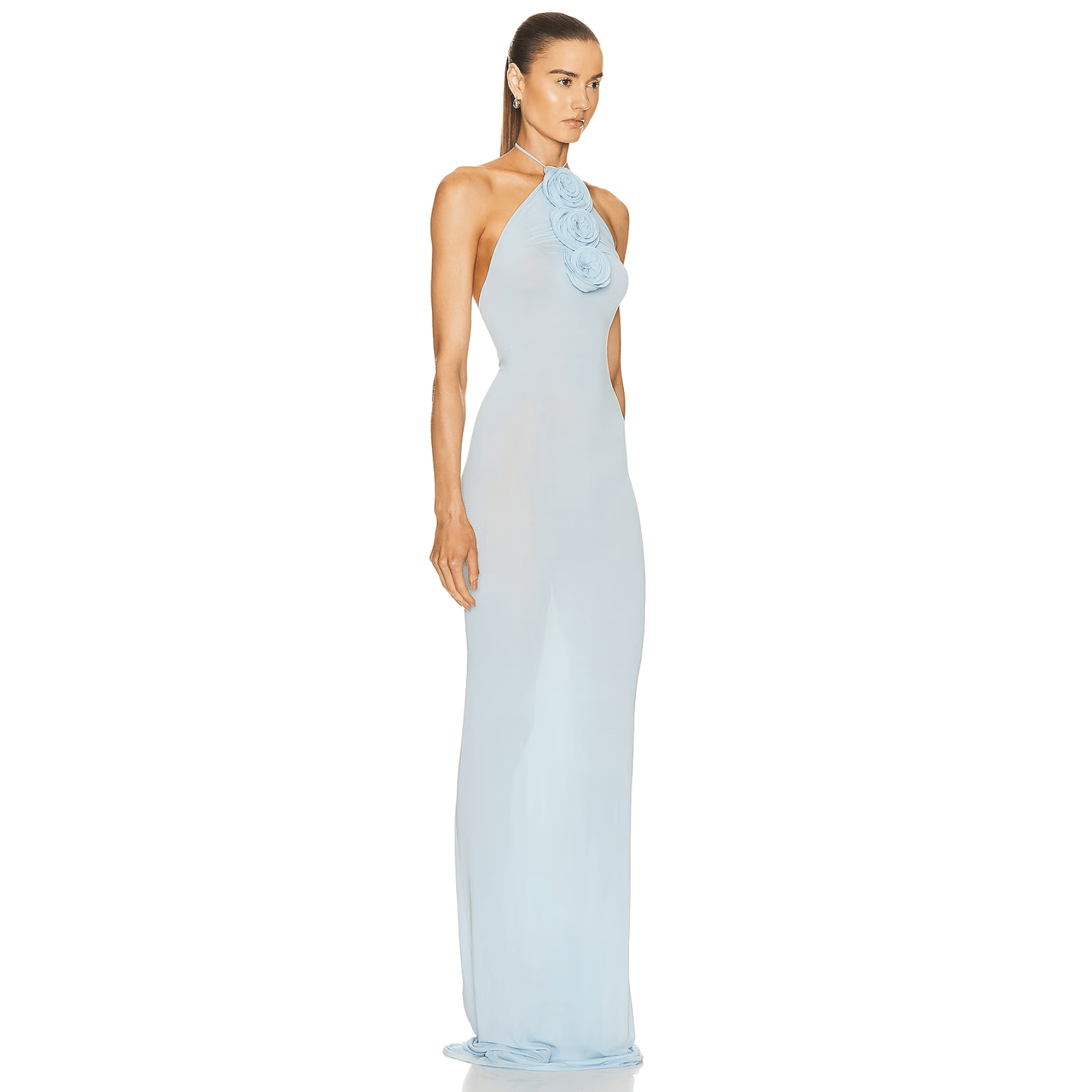 Easy Style Blue Mesh Maxi Dress