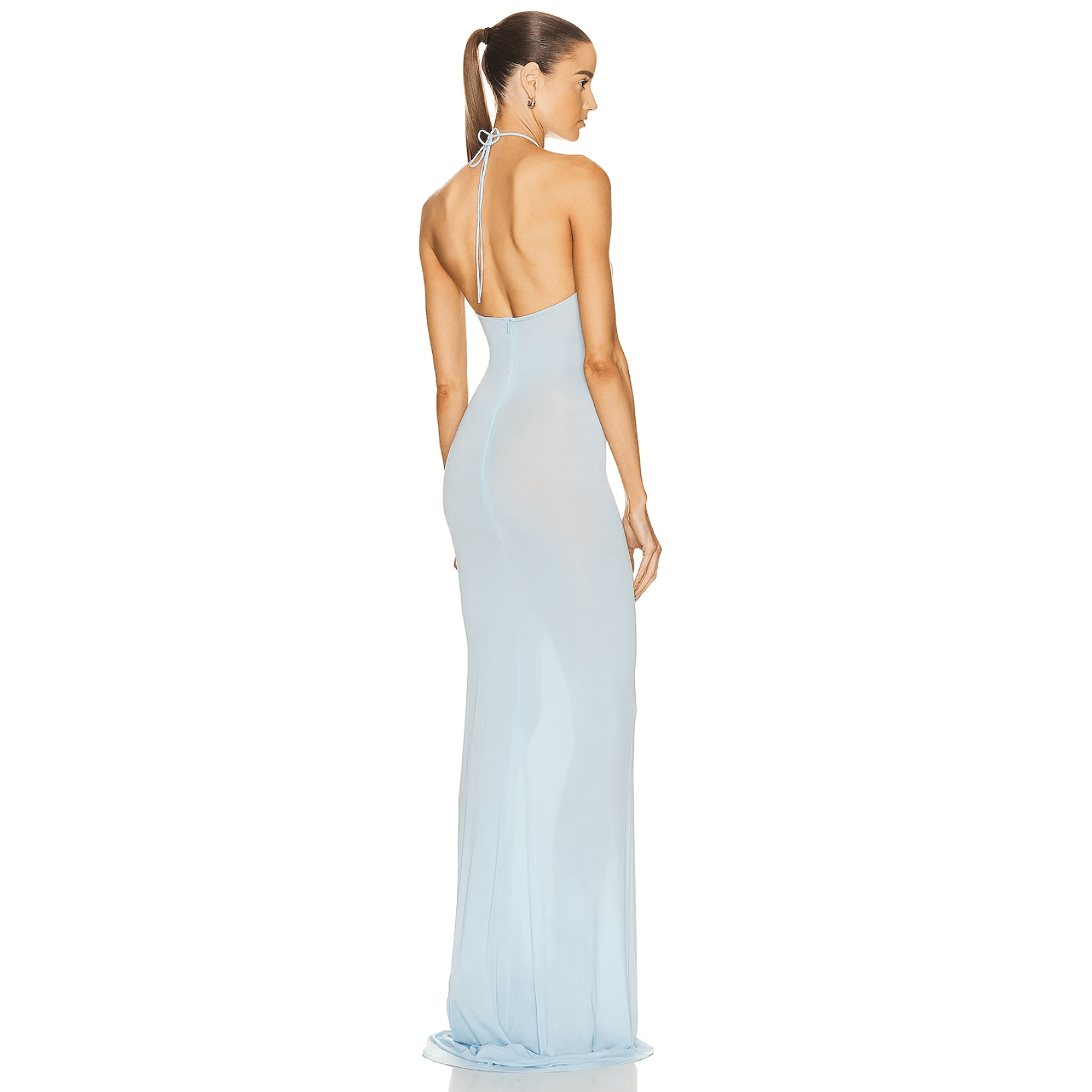 Easy Style Blue Mesh Maxi Dress