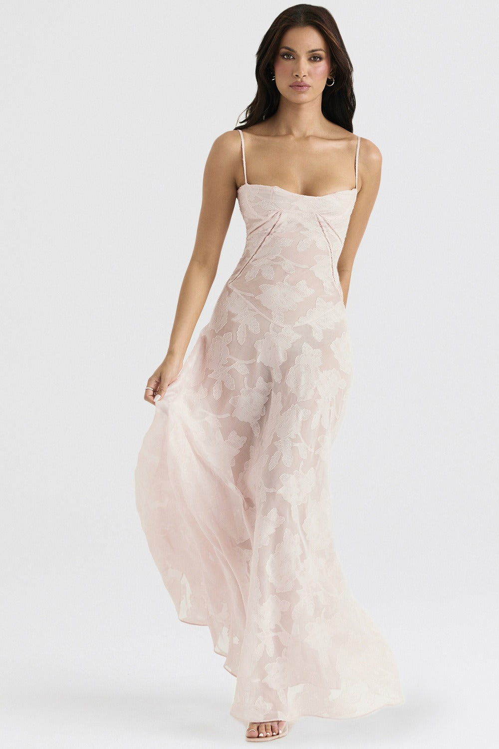 Lace Tie-Strap Romantic Maxi Dress - View 11 | VelvetHem