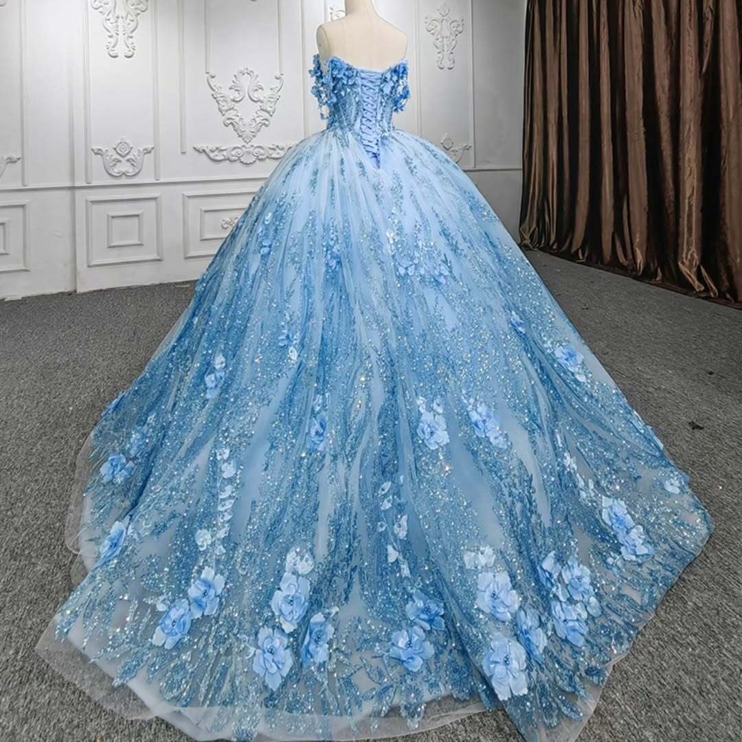 Gorgeous A Line Sweetheart Blue Quinceanera Dress with Appliques Beading