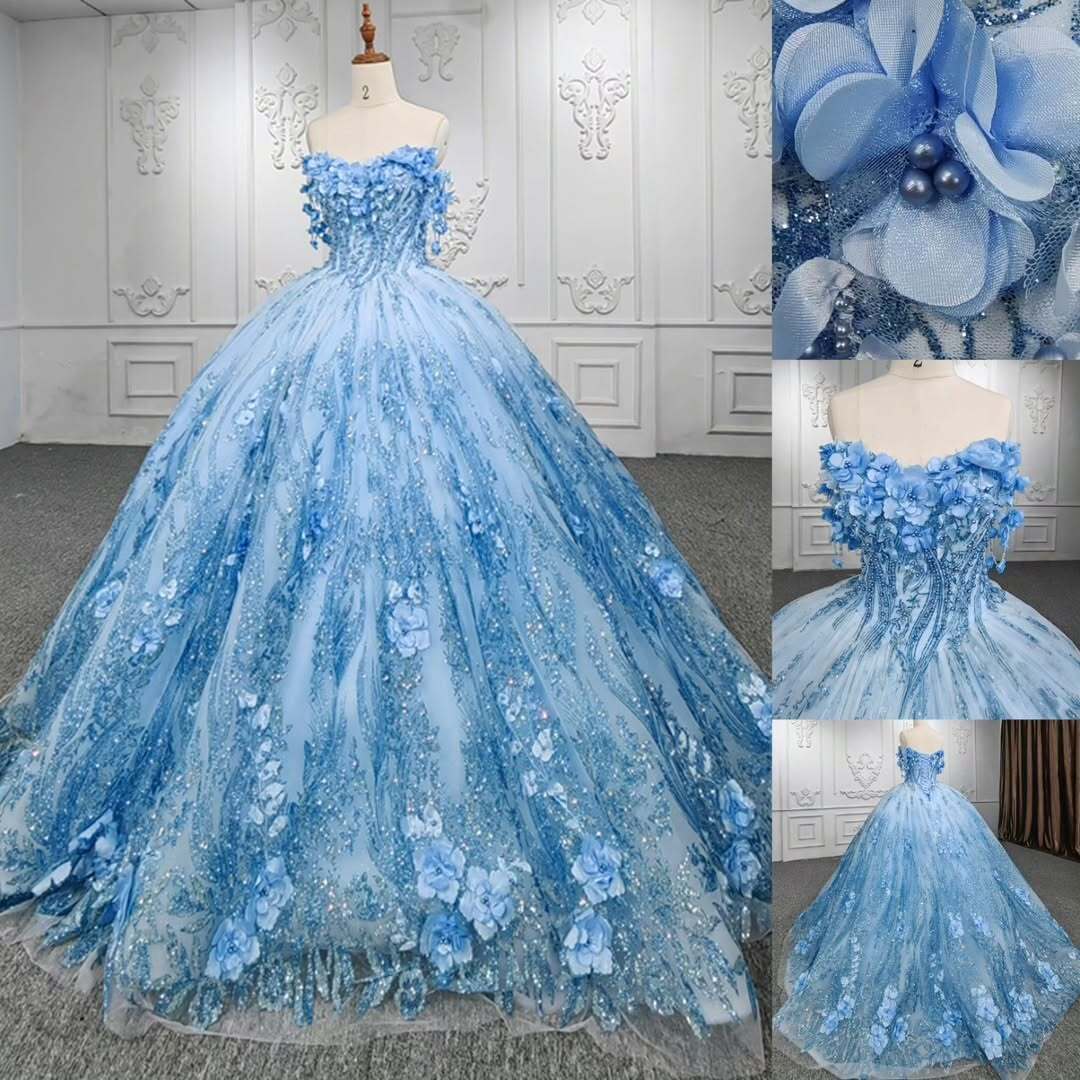 Gorgeous A Line Sweetheart Blue Quinceanera Dress with Appliques Beading