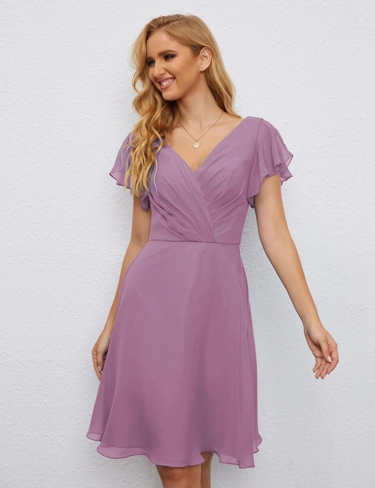 ZapDress U Back Homecoming Dress Formal Prom Dress Knee Length Short Sleeves Cocktail Party Dress 28077 (ZD16953)