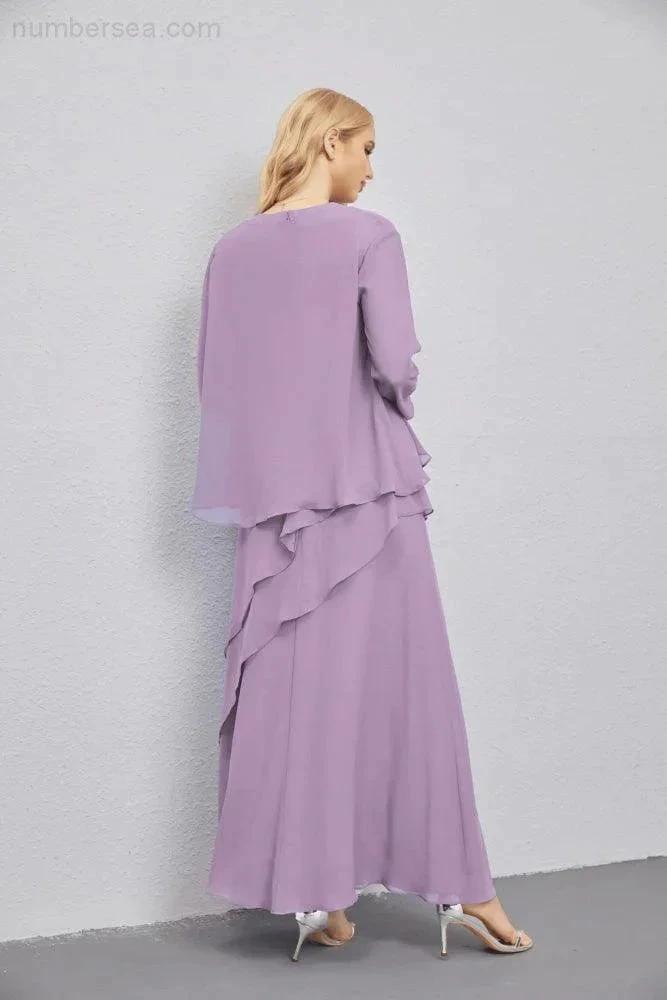 Mother of Bride Dresses with Open Front Lightweight Cardigan Formal Prom Gown 28081 (ZD16990)