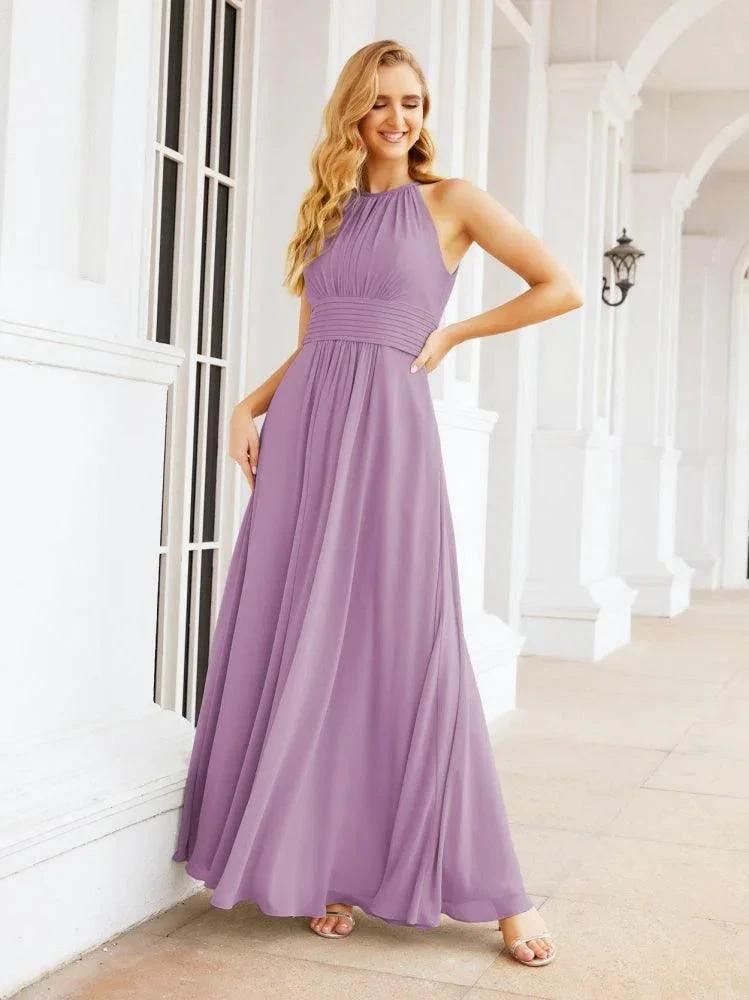 Numbersea Keyhole Bridesmaid Dresses Sleeveless Formal Evening Party Prom Gowns 28043 by numbersea