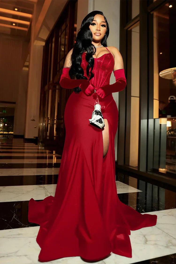 Black Evening Dress Long Prom Dress With Gloves fg6982 - View 7 | VelvetHem