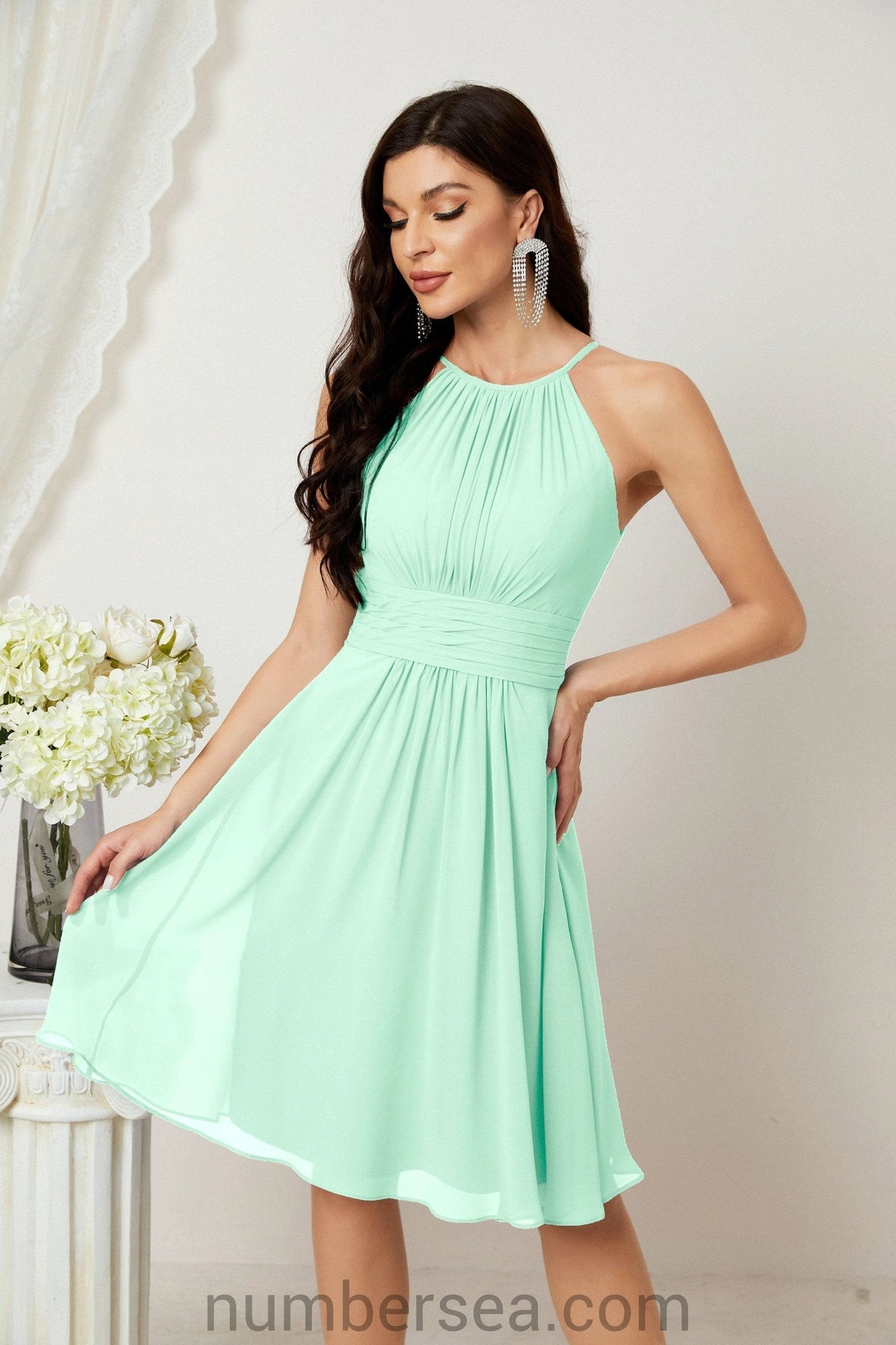 Halter Homecoming Dresses Formal Evening Party Cocktail Dress 28011 Clearance sale (ZD16954)