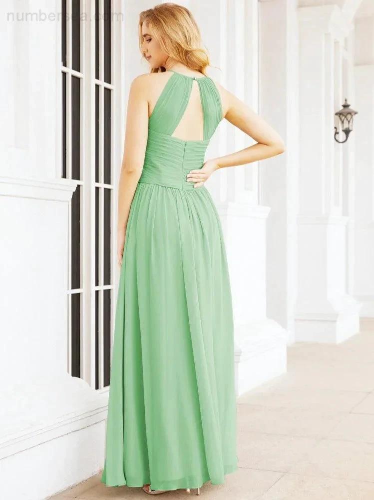 ZapDress Sleeveless Bridesmaid Dresses Long Prom Gown Zipper with Keyhole Back 28056 (ZD17040)