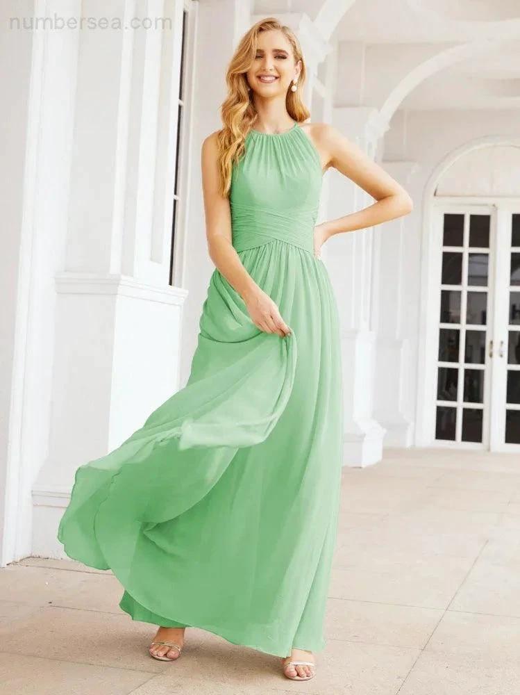 ZapDress Sleeveless Bridesmaid Dresses Long Prom Gown Zipper with Keyhole Back 28056 (ZD17040)