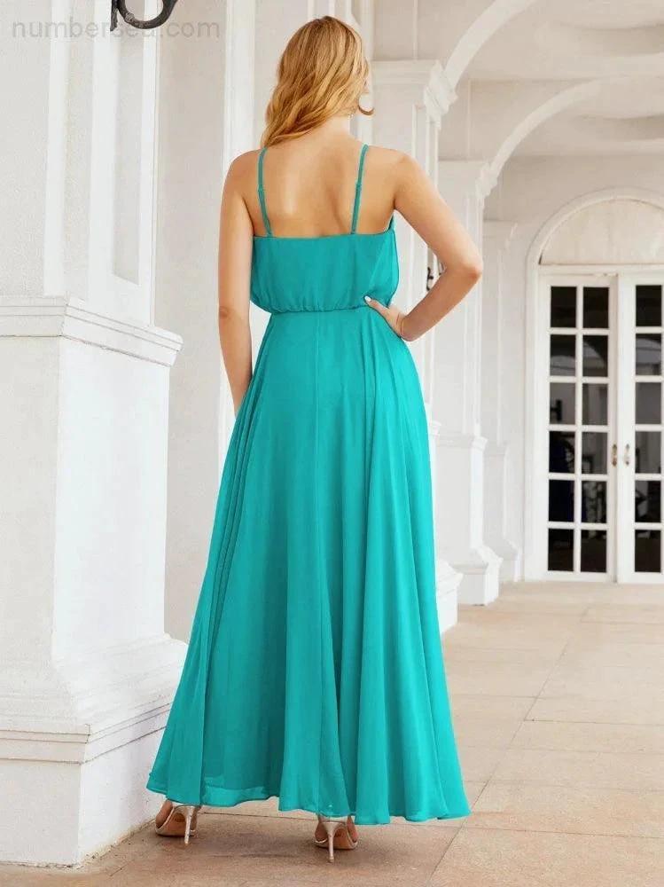 ZapDress Halter Long Bridesmaid Dresses Formal A line Juniors Dress 28029 (ZD17029)
