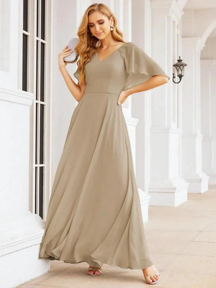 Numbersea Bridesmaid Dresses for Wedding Formal Evening Party Prom Gown with Cape 28050 by numbersea