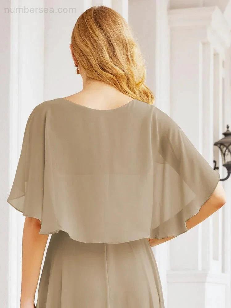 ZapDress Bridesmaid Dresses for Wedding Formal Evening Party Prom Gown with Cape 28050 (ZD17057)
