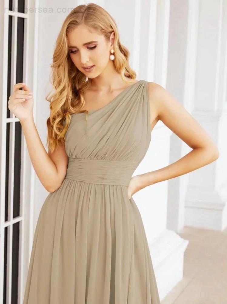 ZapDress One Shoulder Bridesmaid Dresses Long Maxi Formal Evening Party Prom Gowns 28061 (ZD17044)
