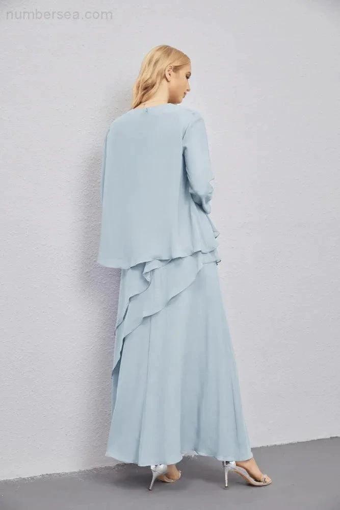 Mother of Bride Dresses with Open Front Lightweight Cardigan Formal Prom Gown 28081 (ZD16990)