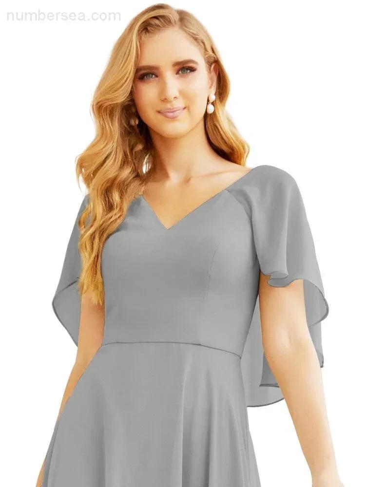 ZapDress Bridesmaid Dresses for Wedding Formal Evening Party Prom Gown with Cape 28050 (ZD17057)