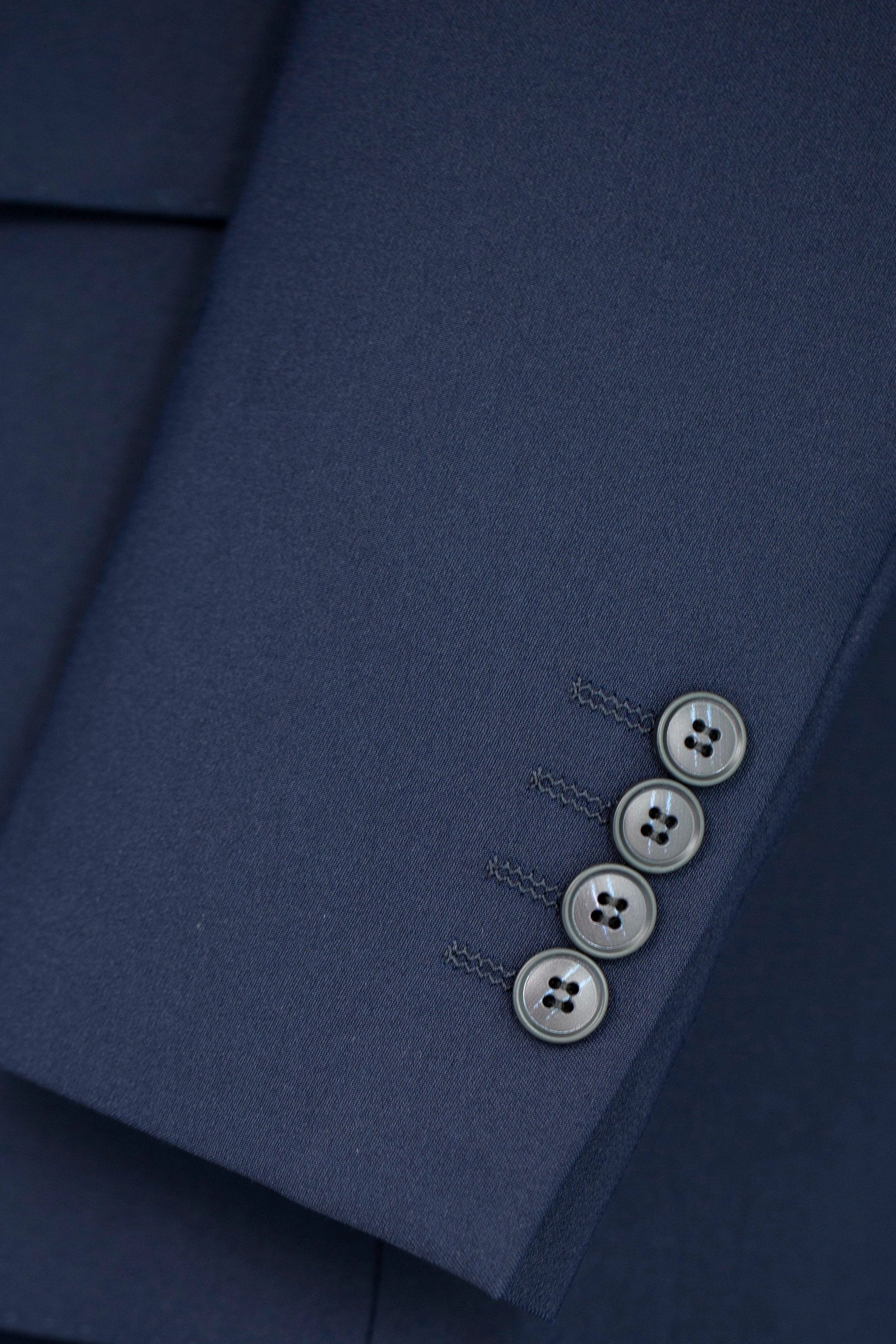 Navy Blue Wool 3 Piece Wedding Suit For Groom And Groomsmen (ZD17116)
