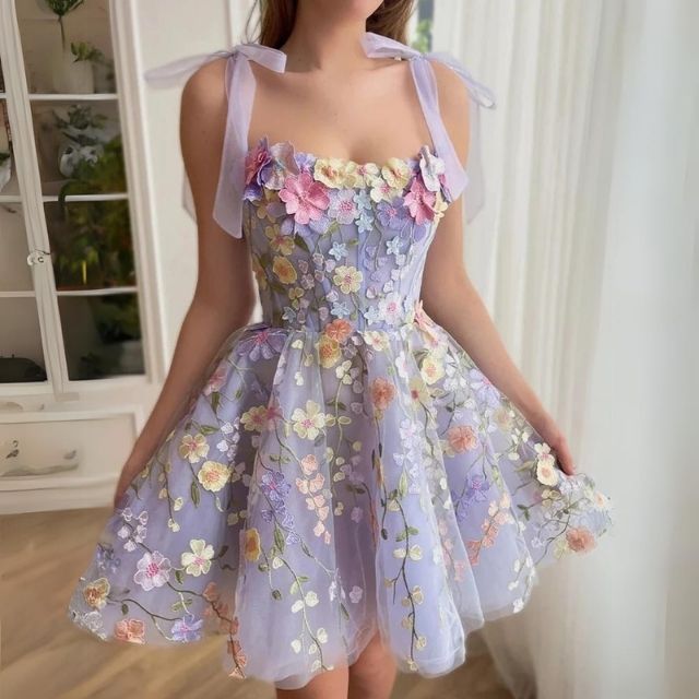 Daniela Elevated Cocktail Dress with Floral Appliqu��s Chic Silhouette Collection