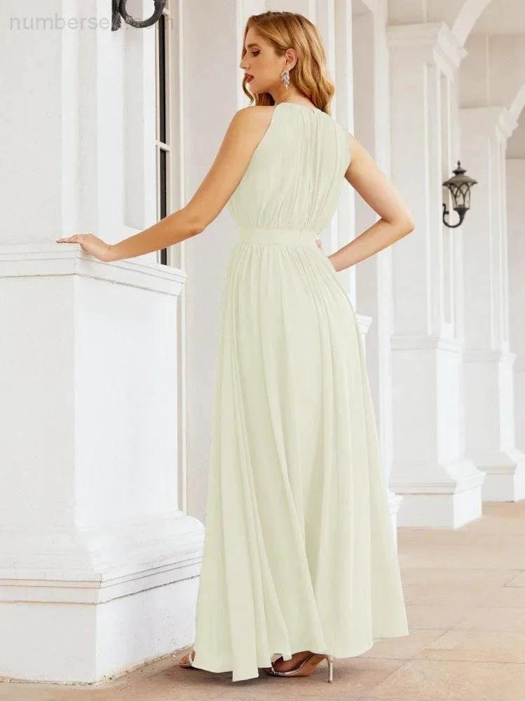 ZapDress Halter Bridesmaid Dress Empire Waist Formal Evening Prom Gown for Mother of The Bride 28030 (ZD17026)