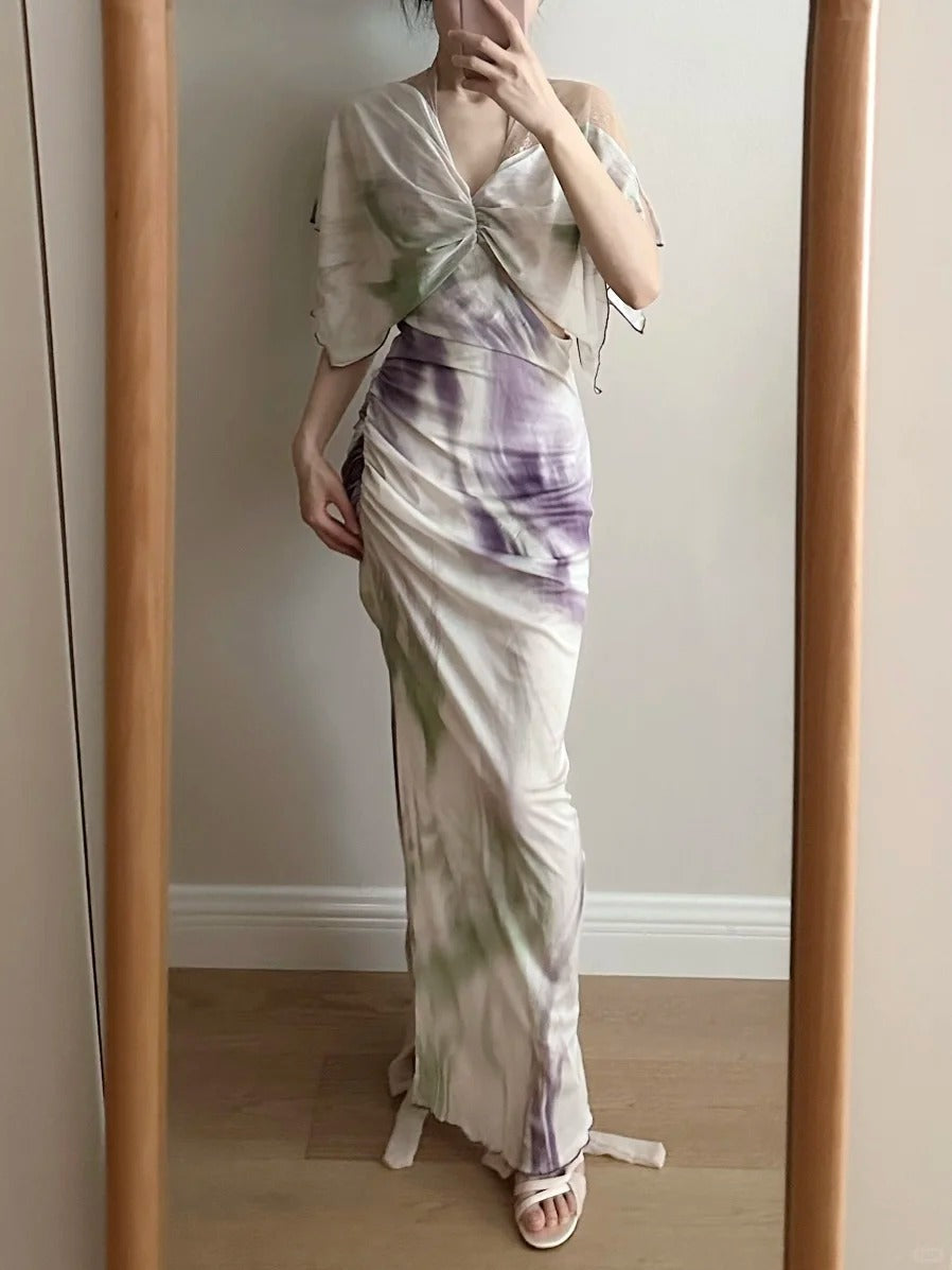 Chic Mermaid Chiffon Long Prom Dress Evening Dress - VelvetHem