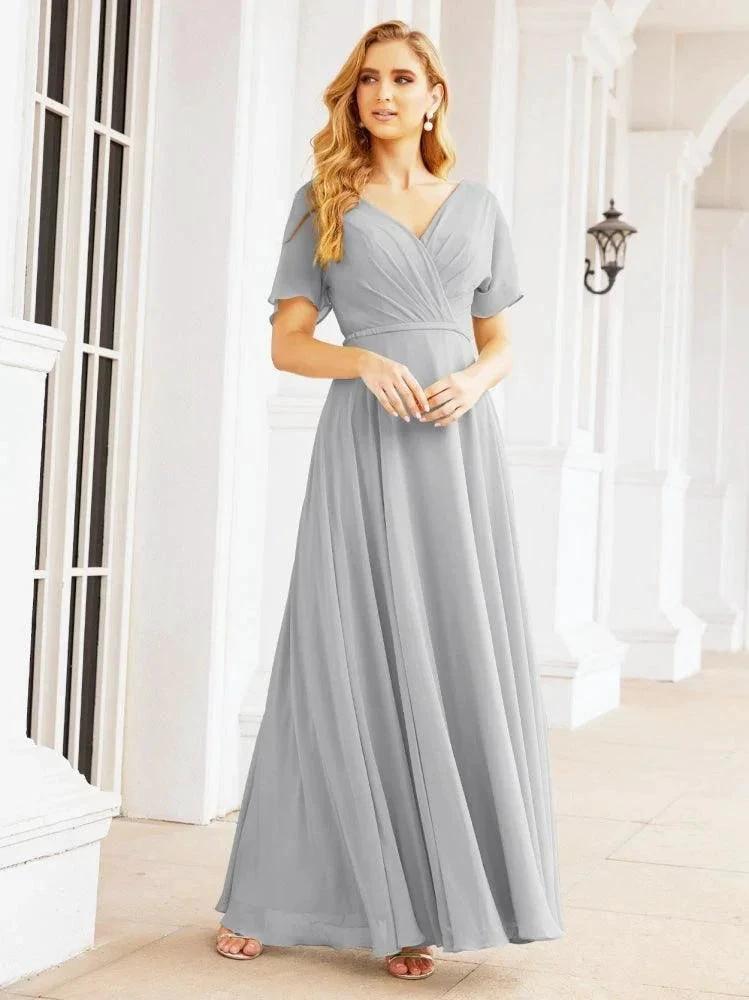 Numbersea Formal Prom Gowns for Mother of The Bride Short Sleeves Bridesmaid Dress 28049 by numbersea