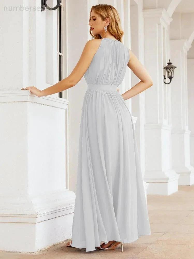 ZapDress Halter Bridesmaid Dress Empire Waist Formal Evening Prom Gown for Mother of The Bride 28030 (ZD17026)