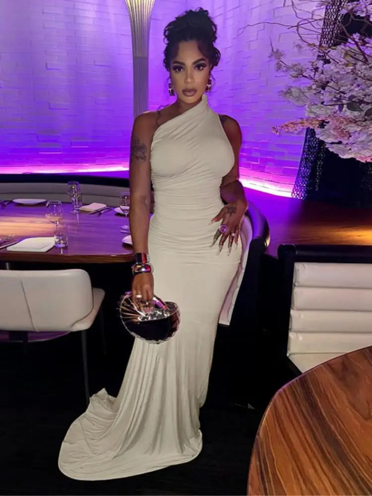 Sleeveless Solid Bodycon Maxi Party Dress - VelvetHem