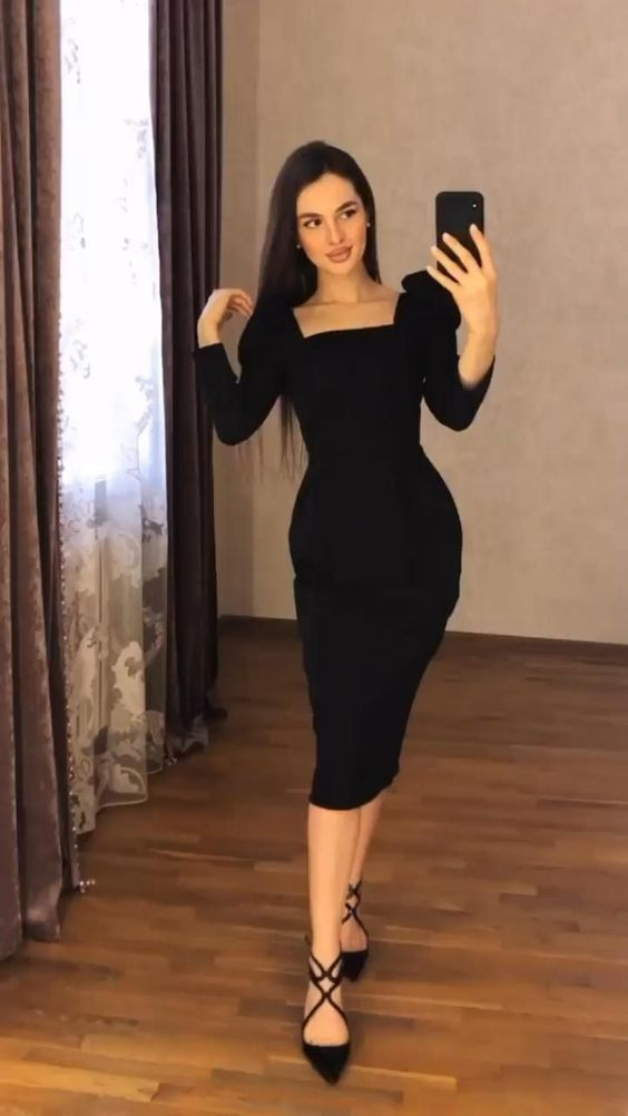 New Arrival Elegant Black Long Sleeves Party Dress - VelvetHem